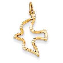 14k Gold Satin & Diamond-cut Dove Charm hide-image