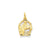 Diamond-cut Horse Head in Horseshoe Charm in 14k Yellow Gold