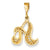 14k Gold Initial A Charm hide-image