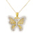 10K Two-Tone Butterfly Pendant on Chain