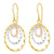 14k Tri-Color Diamond-cut 3 Round Tube Dangle Earrings