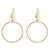 14k Yellow 26m Circle Drop Wire Earrings