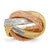 14k Tri Color Large Braided Mesh Stretch Ring