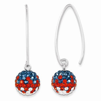 Sterling Silver Swarovski Elements Chicago Spirit Ball Earrings