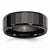 Ceramic Black Faceted 8mm Polished Beveled Edge Wedding Band