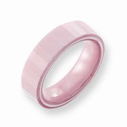 Ceramic Pink Faceted 6mm Polished Wedding Band