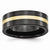 Ceramic Flat Black with 14k Inlay 8mm Polished Wedding Band