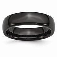 Black Ceramic 6mm Polished Wedding Band