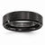 Black Ceramic Beveled Edge 6mm Brushed and Polished Wedding Band