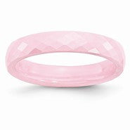 Ceramic Pink 4mm Faceted Polished Wedding Band