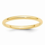 14k Yellow Gold 2mm Standard Comfort Fit Wedding Band