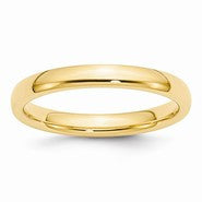 14k Yellow Gold 3mm Standard Comfort Fit Wedding Band