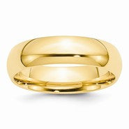 14k Yellow Gold 6mm Standard Comfort Fit Wedding Band