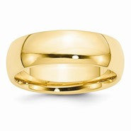 14k Yellow Gold 7mm Comfort-Fit Wedding Band