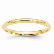 14k Yellow Gold 2mm Lightweight Comfort Fit Wedding Band