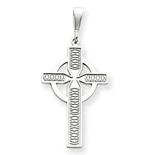 14k White Gold Celtic Cross Charm hide-image