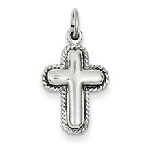 14k White Gold Polished Cross Charm hide-image