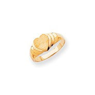 14k Yellow Gold Heart Signet Ring