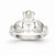 14k White Gold Polished Claddagh Ring