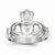 14k White Gold Polished Men's Claddagh Ring