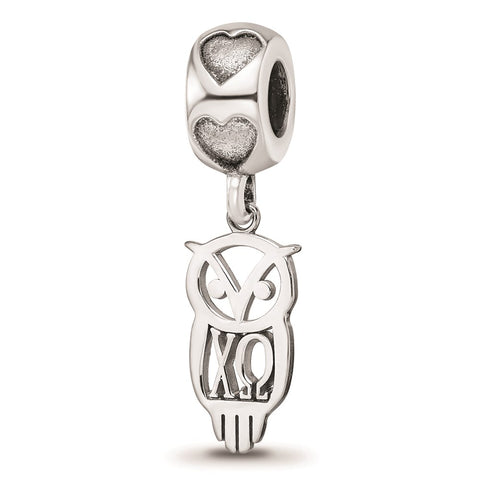 Sterling Silver LogoArt Chi Omega Own Charm On Heart Bead