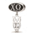 Sterling Silver LogoArt Chi Omega Oval With Owl Dangle Bead