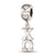 Sterling Silver LogoArt Chi Omega Vertical Letters Heart Bead