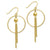 10K Yellow Gold Polished Circle w/ Bead on Rope Wire Earrings