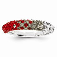 Sterling Silver Swarovski Elements Columbus Spirit Domed Ring