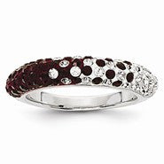 Sterling Silver Swarovski Elements College Station Spirit Domed Ring