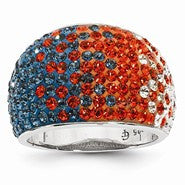 Sterling Silver Swarovski Elements Denver Spirit Domed Ring