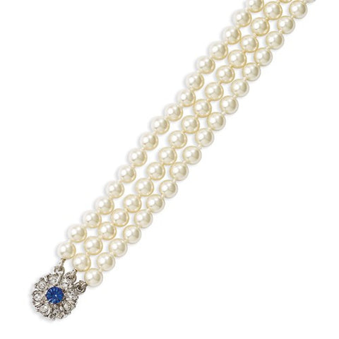 Triple-Strand Simulated Pearl Bracelet