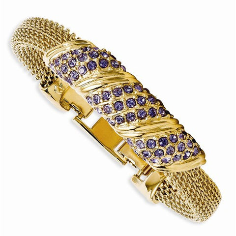 Simulated Tanzanite Pave Mesh Bracelet