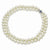 Simulated Pearls Crystal Clasp Dbl Strand Necklace