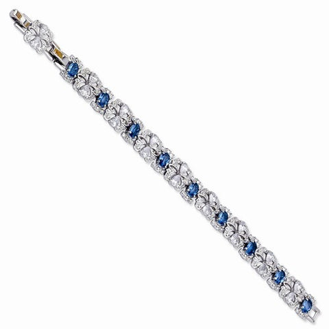 Silver-Tone Swarovski Crystal Blue Garland Bracelet