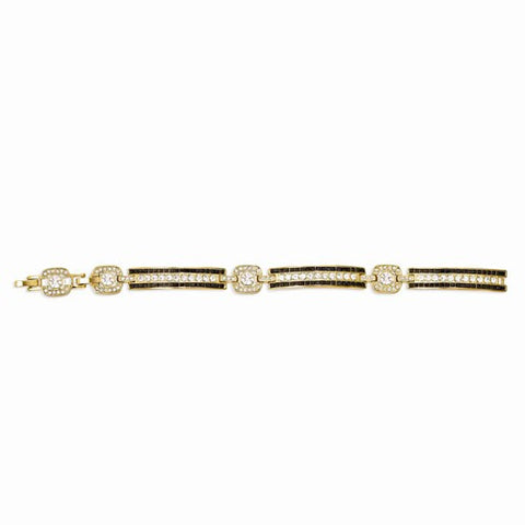 Gold Plated Swarovski Crystal with Baguette Bracelet