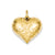 Hollow Polished Hammered Medium Puffed Heart Charm in 14k Gold