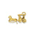 Solid Polished 3-Dimensional Horse & Carriage Charm in 14k Gold