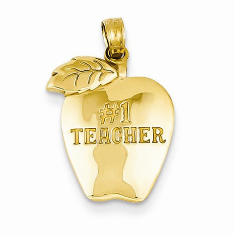 14k Gold #1 Teacher Apple pendant, Gorgeous Pendants for Necklace