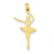 14k Gold Satin Polished Ballerina Charm hide-image