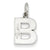 14k White Gold Satin Solid Diamond-cut Initial B Charm hide-image