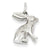 14k White Gold Solid Polished 3-Dimensional Rabbit Charm hide-image