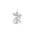 Solid Polished 3-Dimensional Rabbit Charm in 14k White Gold