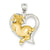 14k Gold Cat In Heart Charm hide-image