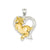 Cat In Heart Charm in 14k Gold