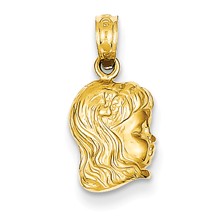 14k Gold Girl Head Charm hide-image