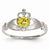 14k White Gold CZ November Birthstone Claddagh Heart Ring