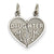 14k White Gold Daughter/Mom 2 Piece Heart Charm hide-image