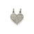 Daughter/Mom 2 Piece Heart Charm in 14k White Gold