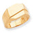 14k Yellow Gold Polished Diagonal Mens Signet Ring